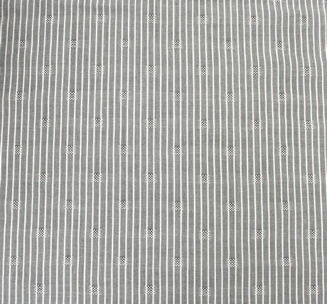 1 Yard Rayon Dobby Pin Stripe Fabric Gray/Ivory Lightweight Apparel Material 57/58" Wide