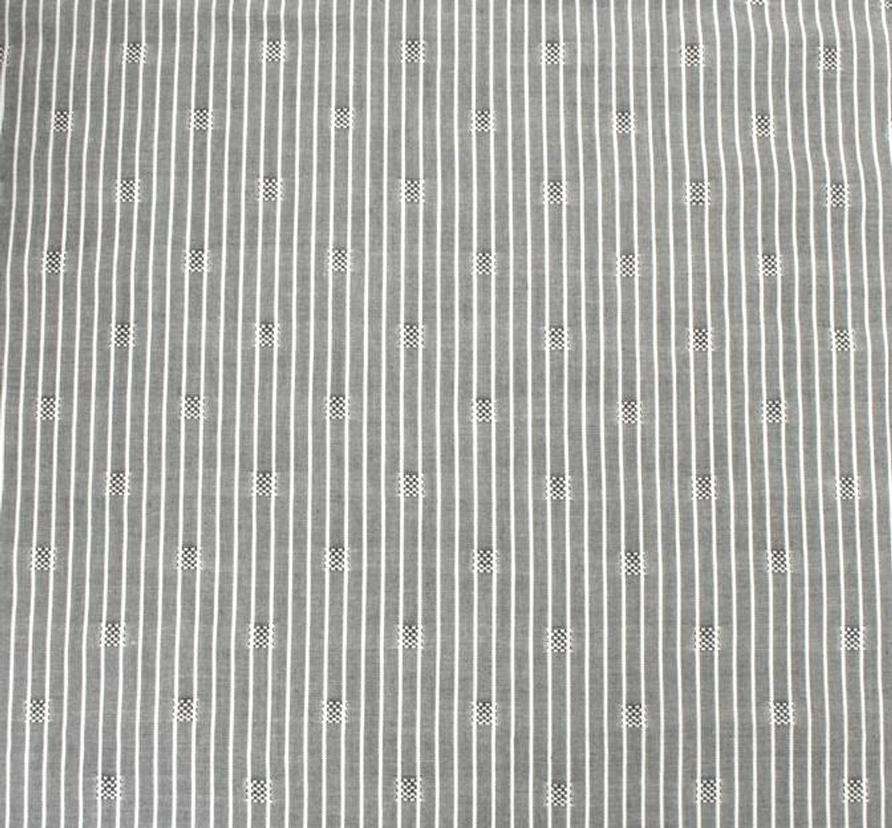 Rayon Dobby Pin Stripe Gray/Ivory 57/58" Apparel Fabric 1 Yard Lightweight, Soft Hand Finish