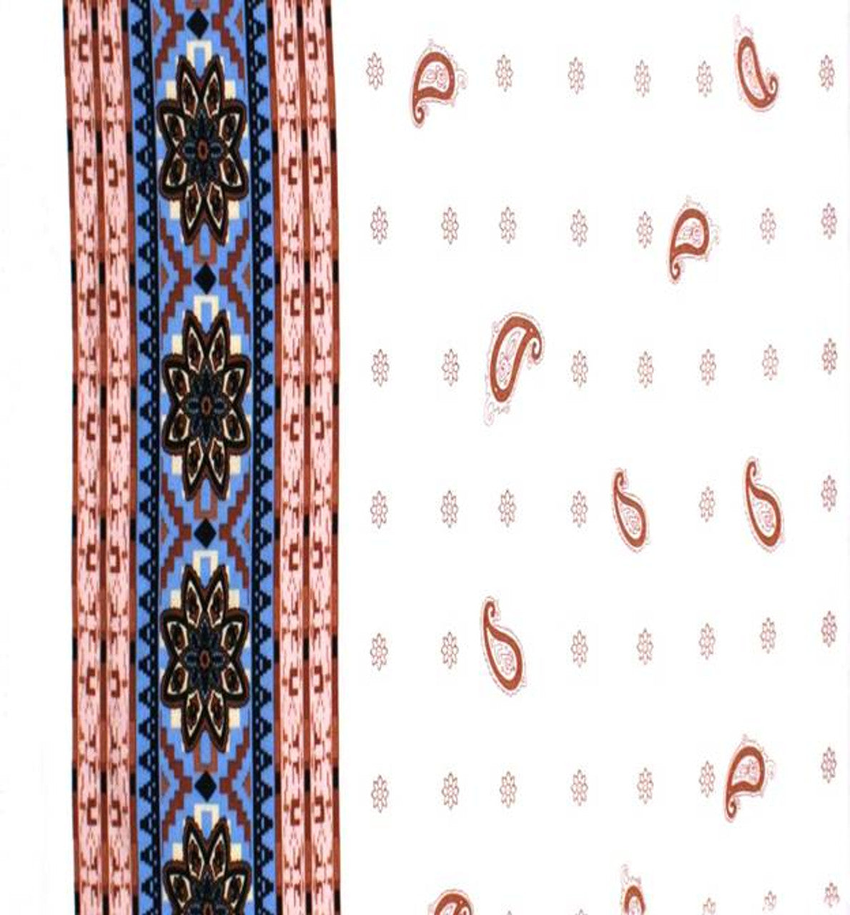 1 Yard Soft Rayon Poplin Print Fabric Off White/Blue For Fashion Projects 54/55 Inches Width