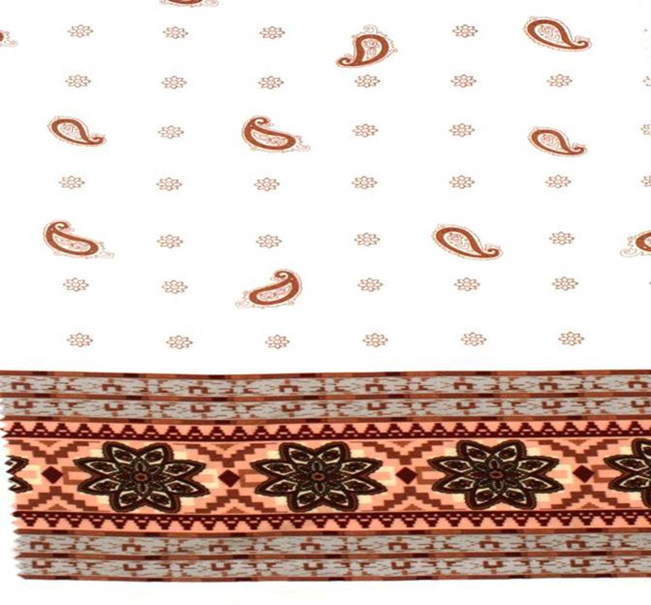 1 Yard Poplin Print Off White And Khaki Rayon Elegant Apparel Fabric 54/55 Inches Width