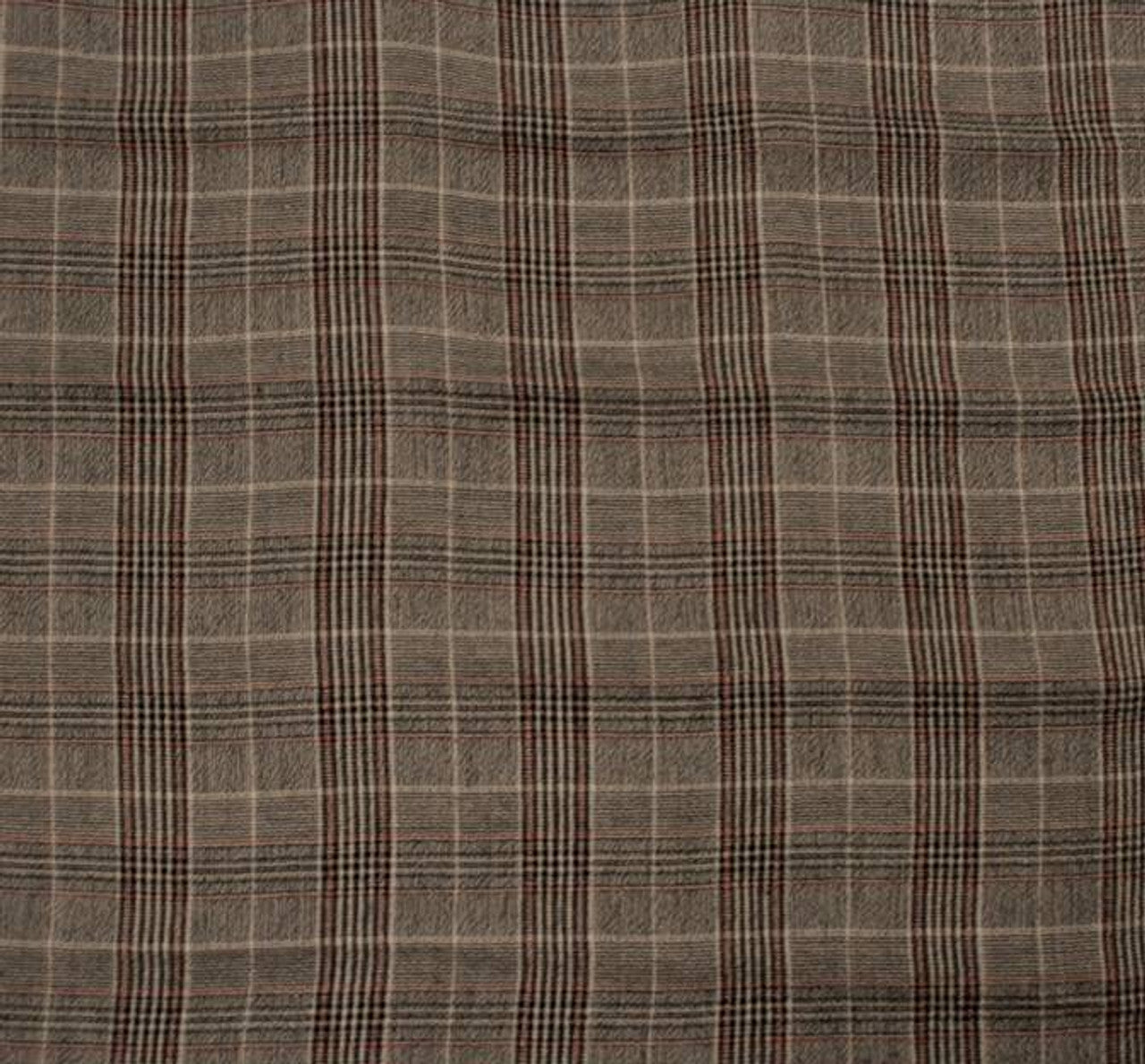 Rayon Yarn Dyed Plaid 1 Yard Fabric Taupe Black 50/51? Wide, Ultra Soft Lightweight