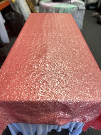 1 Yard Rectangle Sequin Taffeta Tablecloth 55 x 108 Inches Shiny Polyester Linen for Events and Weddings