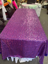1 Yard Rectangle Sequin Taffeta Tablecloth 55 by 108 Inches Durable Polyester Fabric