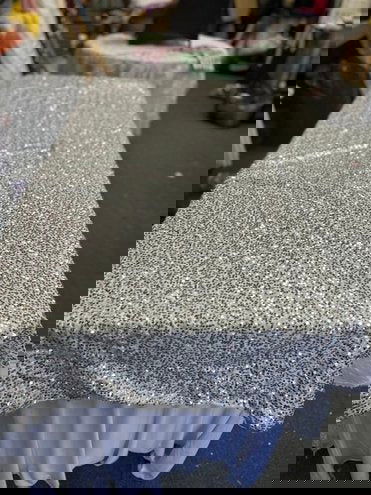 1 Yard Rectangle Sequin Taffeta Tablecloth 55 by 108 Inches Durable Polyester Fabric