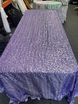 1 Yard Rectangle Sequin Taffeta Tablecloth 55 by 108 Inches Durable Polyester Fabric