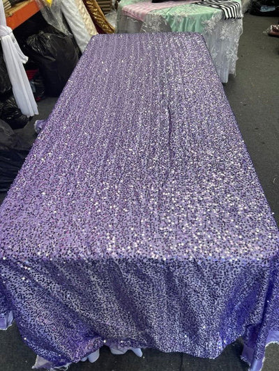 1 Yard Rectangle Sequin Taffeta Tablecloth 55 by 108 Inches Durable Polyester Fabric