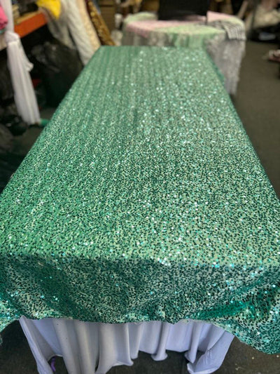 1 Yard Rectangle Sequin Taffeta Tablecloth 55 x 108 Inches Shiny Polyester Linen for Events and Weddings