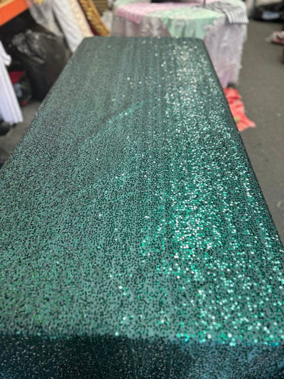 1 Yard Rectangle Sequin Taffeta Tablecloth 55 x 108 Inches Shiny Polyester Linen for Events and Weddings