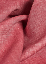 1 Yard Red or Off White Melange Linen Fabric Flat Weave Lightweight 58 Inches Wide