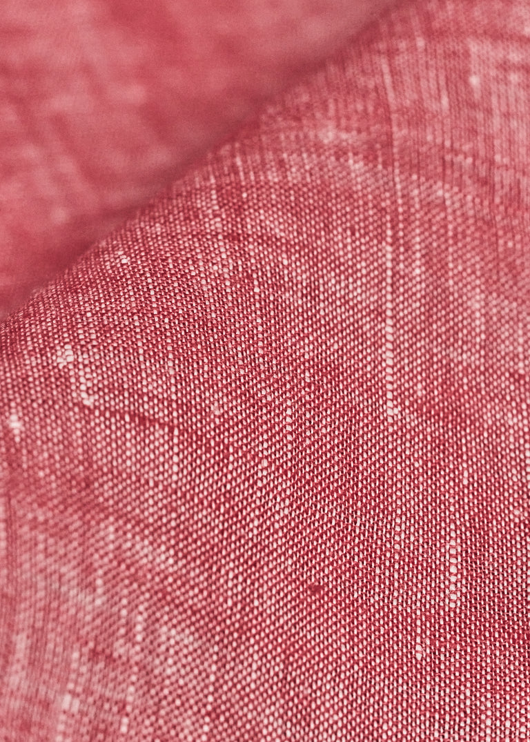 1 Yard Red or Off White Melange Linen Fabric Flat Weave Lightweight 58 Inches Wide
