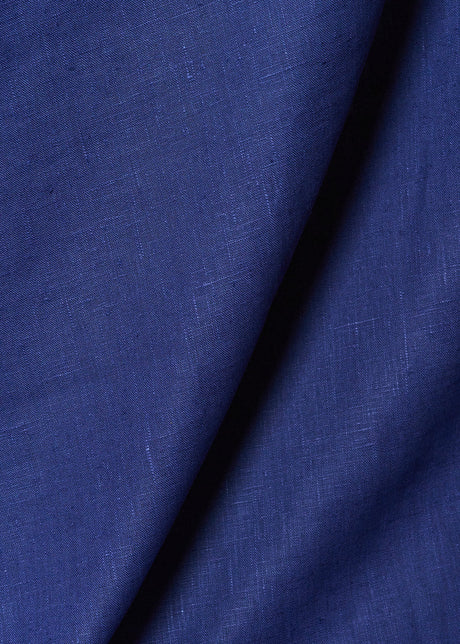 1 Yard Pure Linen Fabric Royal Blue Midweight Solid 7.5 oz 58 Inches Wide