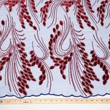 1 Yard Stylish Design Embroidered Tulle Lace Fabric with Sequins 52" Wide Designer Textile