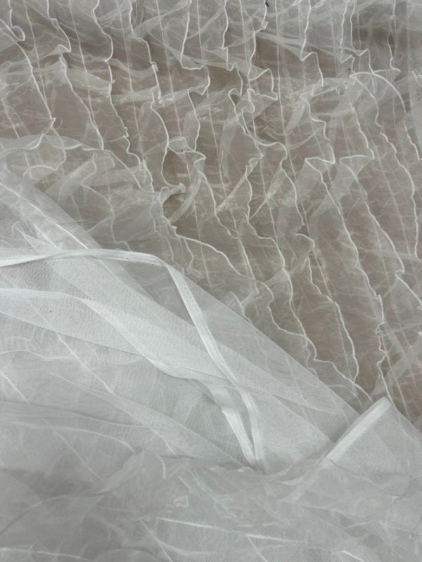 1 Yard Voluminous Ruffle Organza Fabric for Backdrops & Dresses 58/60" Width