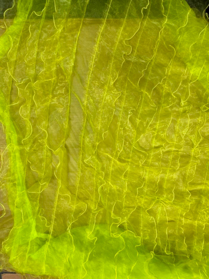 1 Yard Ruffle Organza Fabric Sheer Voluminous for Dresses Backdrops Decor & DIY Projects