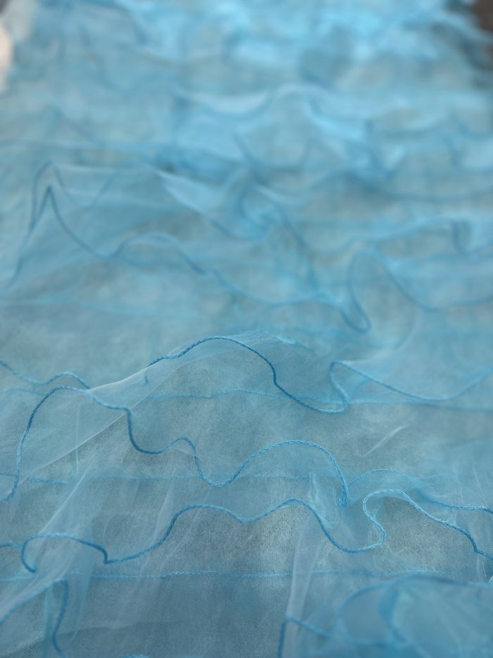 1 Yard Ruffle Organza Fabric Sheer Voluminous for Dresses Backdrops Decor & DIY Projects