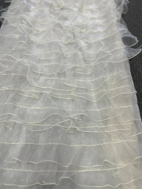 1 Yard Ruffle Organza Fabric Sheer Voluminous for Dresses Backdrops Decor & DIY Projects