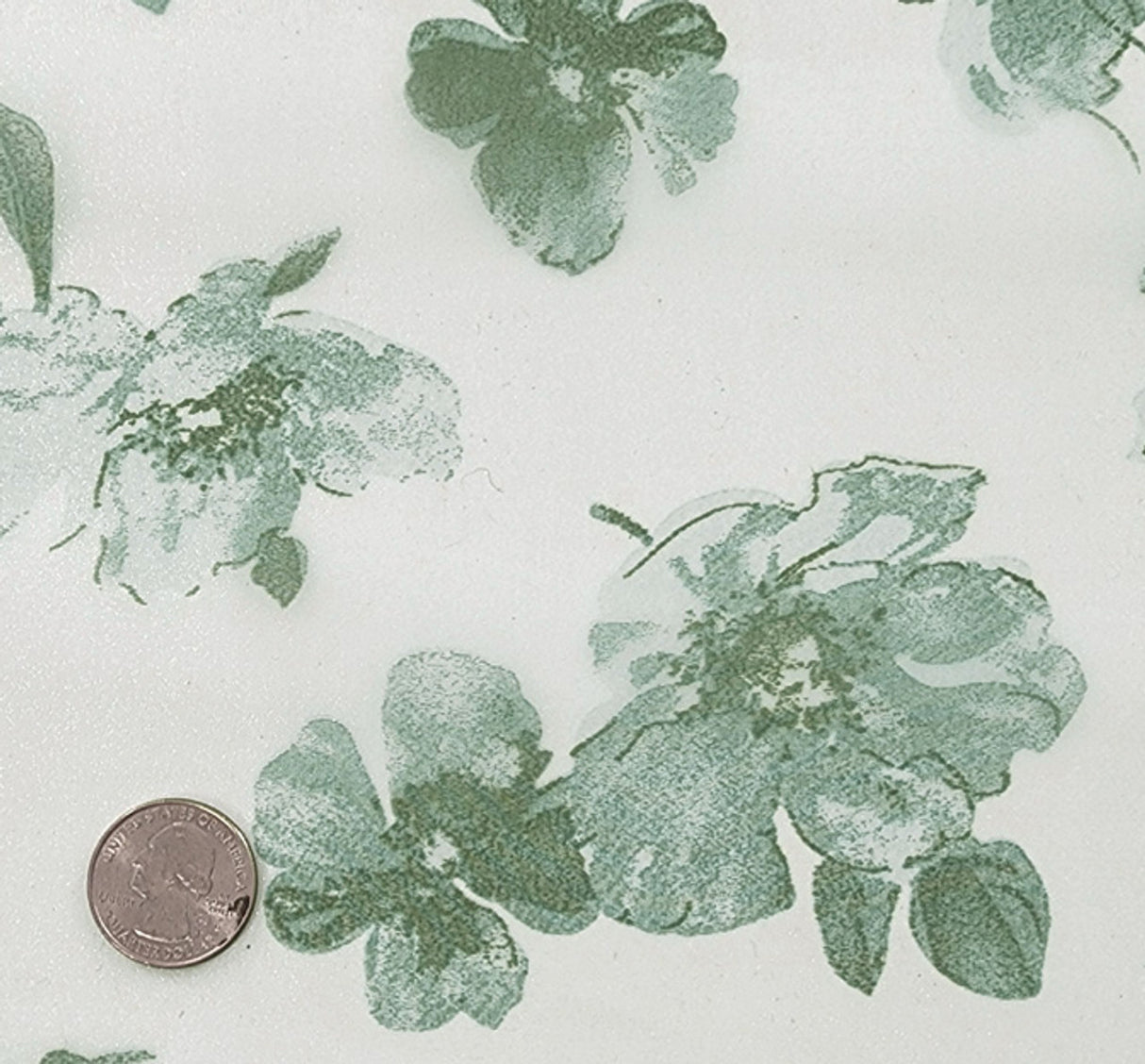 1 Yard Elegant Off White Green Satin Organza Apparel Fabric 56/57" Width