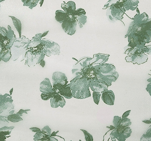 1 Yard Satin Organza Off White Green Fabric 56/57" Wide, Lightweight Sheer Polyester for Elegant Apparel