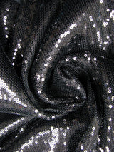 3Mm Mini Micro Shiny Sequins On Stretch Fdy Knit Jersey Polyester Spandex Fabric - Black, Gold, Platinum, Purple, Red, Fuchsia, Royal Blue, Turquoise, Silver, Dusty Pink, Gunmetal, Emerald Green, Lavender, 58" Width