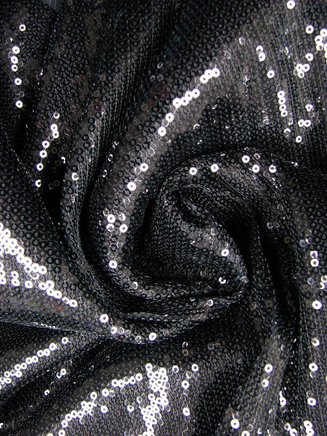 3Mm Mini Micro Shiny Sequins On Stretch Fdy Knit Jersey Polyester Spandex Fabric - Black, Gold, Platinum, Purple, Red, Fuchsia, Royal Blue, Turquoise, Silver, Dusty Pink, Gunmetal, Emerald Green, Lavender, 58" Width