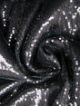 3Mm Mini Micro Shiny Sequins On Stretch Fdy Knit Jersey Polyester Spandex Fabric - Black, Gold, Platinum, Purple, Red, Fuchsia, Royal Blue, Turquoise, Silver, Dusty Pink, Gunmetal, Emerald Green, Lavender, 58" Width