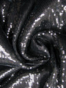 3Mm Mini Micro Shiny Sequins On Stretch Fdy Knit Jersey Polyester Spandex Fabric - Black, Gold, Platinum, Purple, Red, Fuchsia, Royal Blue, Turquoise, Silver, Dusty Pink, Gunmetal, Emerald Green, Lavender, 58" Width