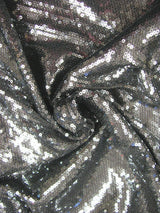 3Mm Mini Micro Shiny Sequins On Stretch Fdy Knit Jersey Polyester Spandex Fabric - Black, Gold, Platinum, Purple, Red, Fuchsia, Royal Blue, Turquoise, Silver, Dusty Pink, Gunmetal, Emerald Green, Lavender, 58" Width