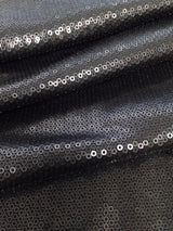 3Mm Micro Mini Matte Sequins Stretch Polyester Spandex Fabric - Black, 56/58" Width