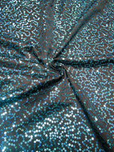 Polyester Spandex Sequins Fabric - Shiny Hologram Swirl, 54" Width