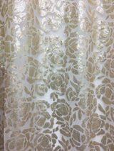 Polyester Mesh Fabric - 3MM Shiny Sequin Floral Design, 54" Width