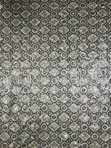 Polyester Non-Stretch Mesh Fabric - 3MM Geometric Design, Black/Gold, Black/Taupe