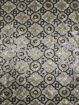 Polyester Non-Stretch Mesh Fabric - 3MM Geometric Design, Black/Gold, Black/Taupe