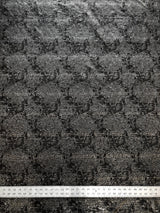 Shiny Snake Print Foil Polyester Spandex Fabric - Gray/Black, Brown/Black, 57" Width