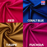 Shiny Stretch Super Satin Polyester Spandex Fabric - Taupe, Fuchsia, Red, Cobalt Blue, 60" Width