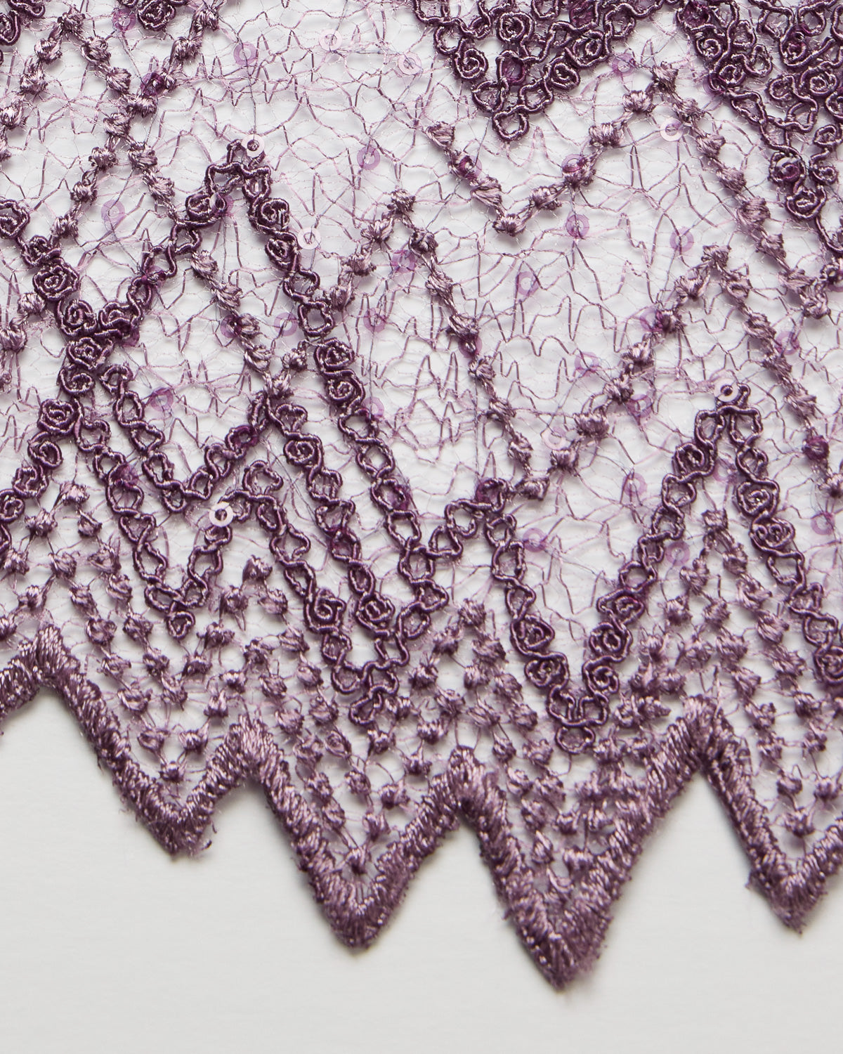 1 Yard Susumi Lace Tulle Fabric Embroidered Metallic Sequins Intricate Pattern 50/52" Wide