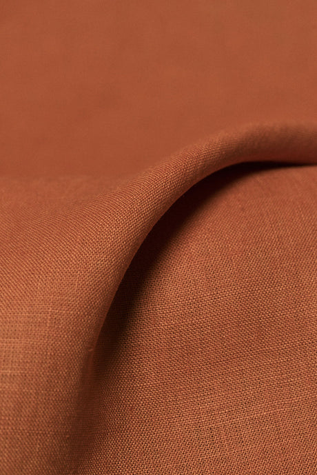 1 Yard Saffron Pure Linen Fabric 5.5 oz, Stone Washed Midweight 54 Inch Solid Weave