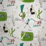 1 Yard Mademoiselle White Printed Linen Elegant Apparel Fabric 58" Width