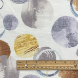 1 Yard Blue Spacian Printed Linen Unique Creative Craft Fabric 58" Width