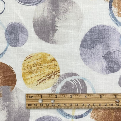 1 Yard Blue Spacian Printed Linen Unique Creative Craft Fabric 58" Width