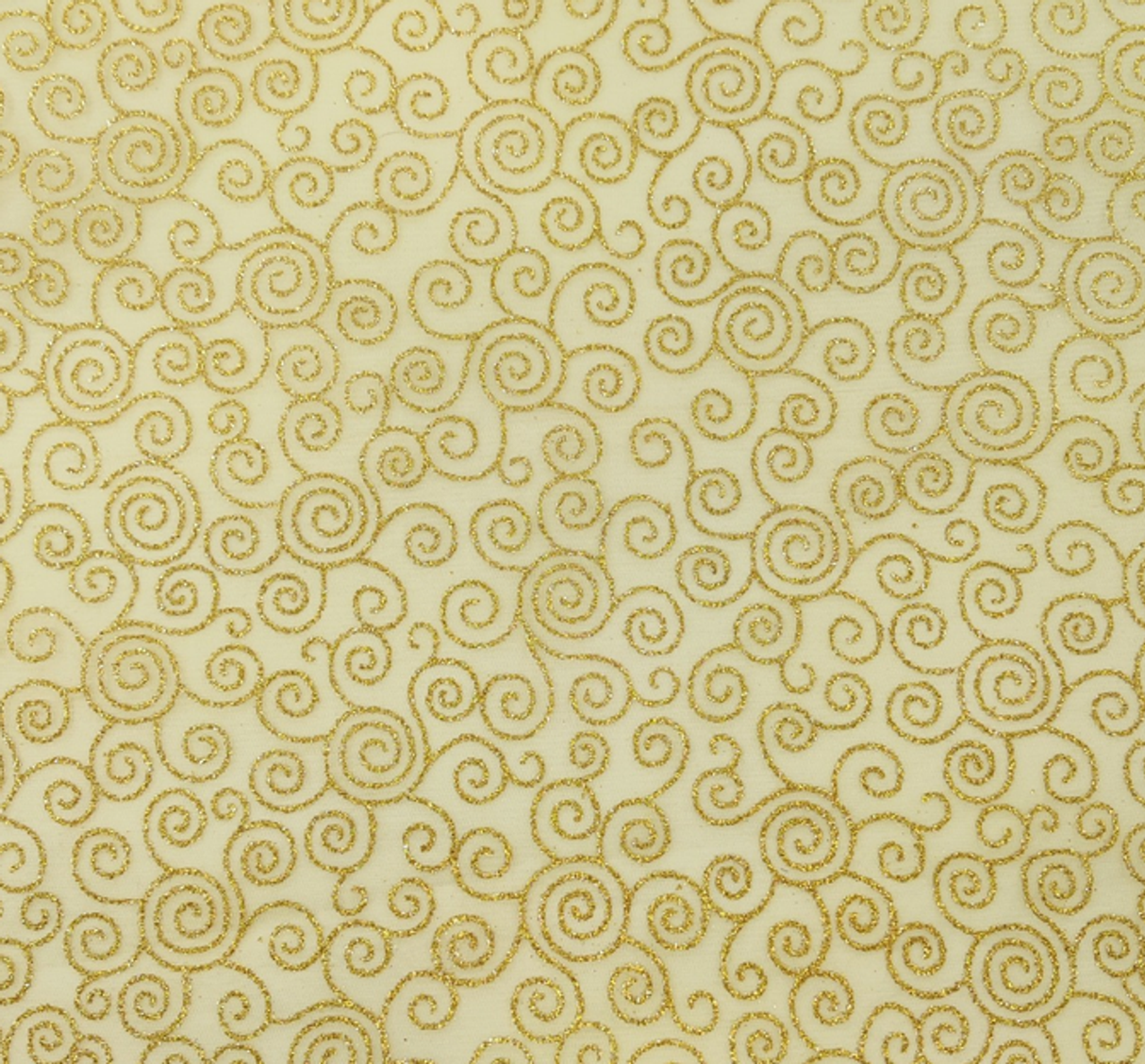 1 Yard Tricot with Gold Swirl Gold Tulle Fabric, 58/60" Wide 100% Nylon