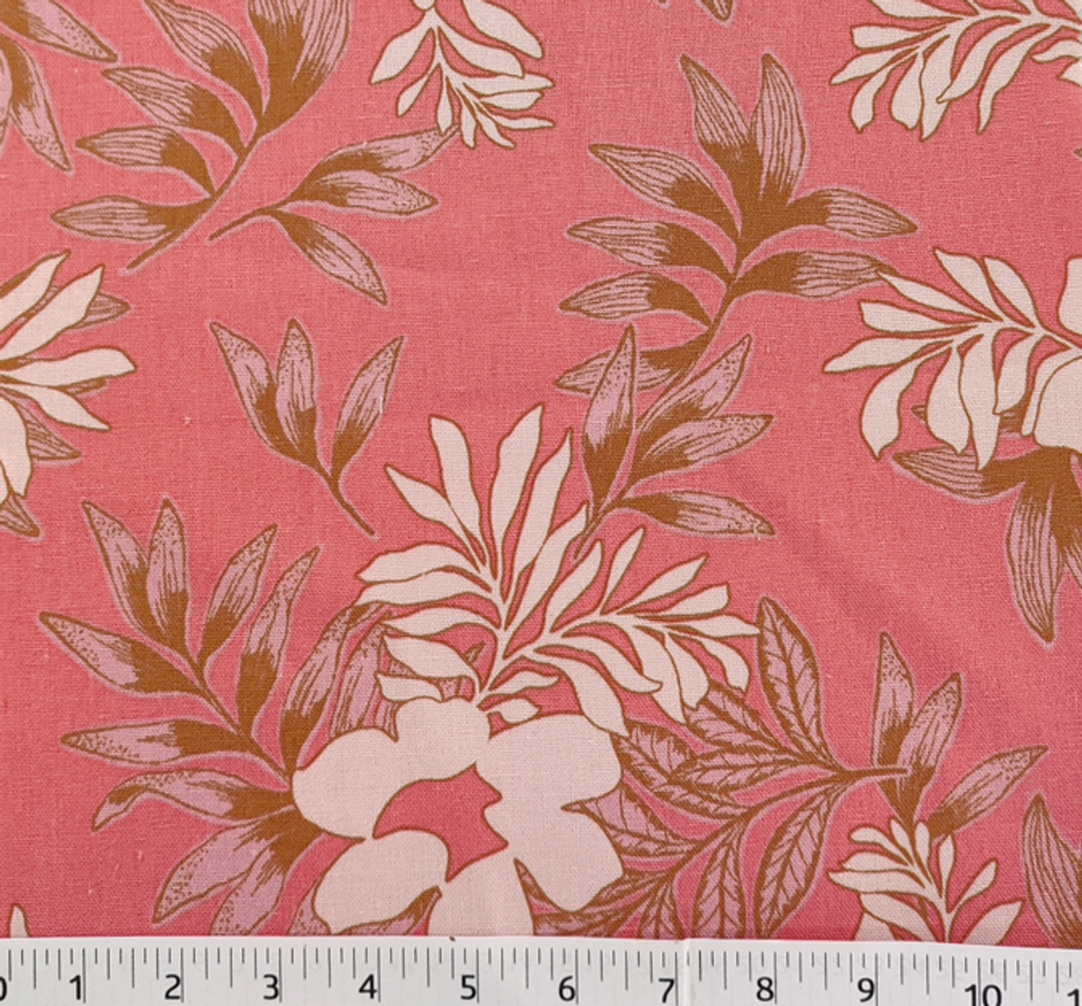1 Yard Rayon Linen Blend Fabric Burnt Coral Color 51/53" Width Apparel Use