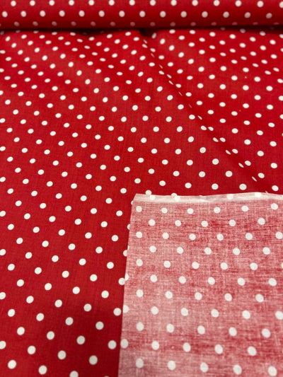 1 Yard Small Polka Dot Poly Cotton Fabric Durable Lightweight Apparel Material width