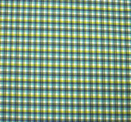 1 Yard Stretch Plaid Jade/Blue Apparel Fabric, 44/45" Wide, Medium Weight