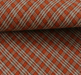 1 Yard Orange/Brown Stretch Plaid Fabric 44/45" Wide Medium Weight Apparel Material