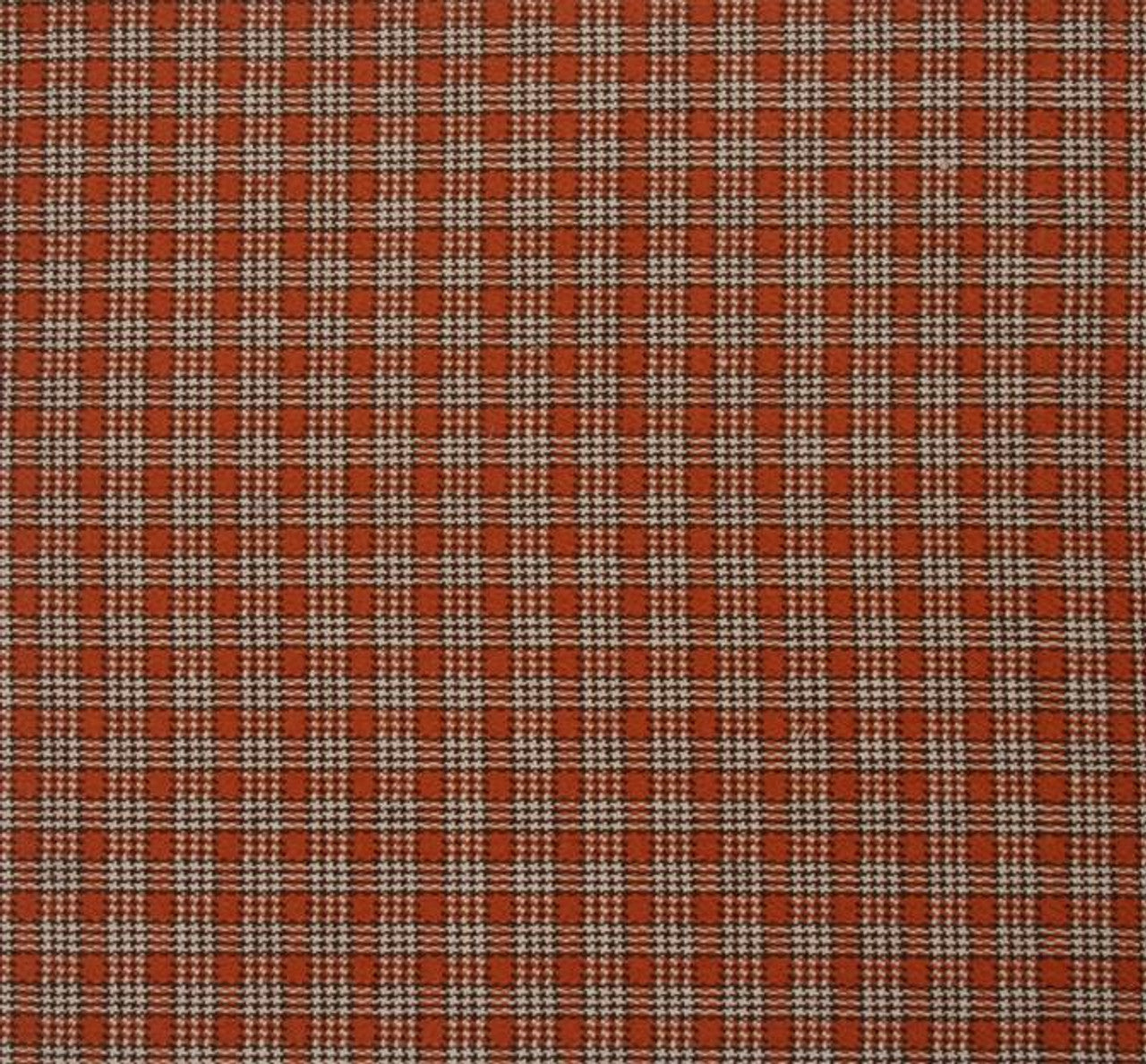 1 Yard Orange/Brown Stretch Plaid Fabric 44/45" Wide Medium Weight Apparel Material