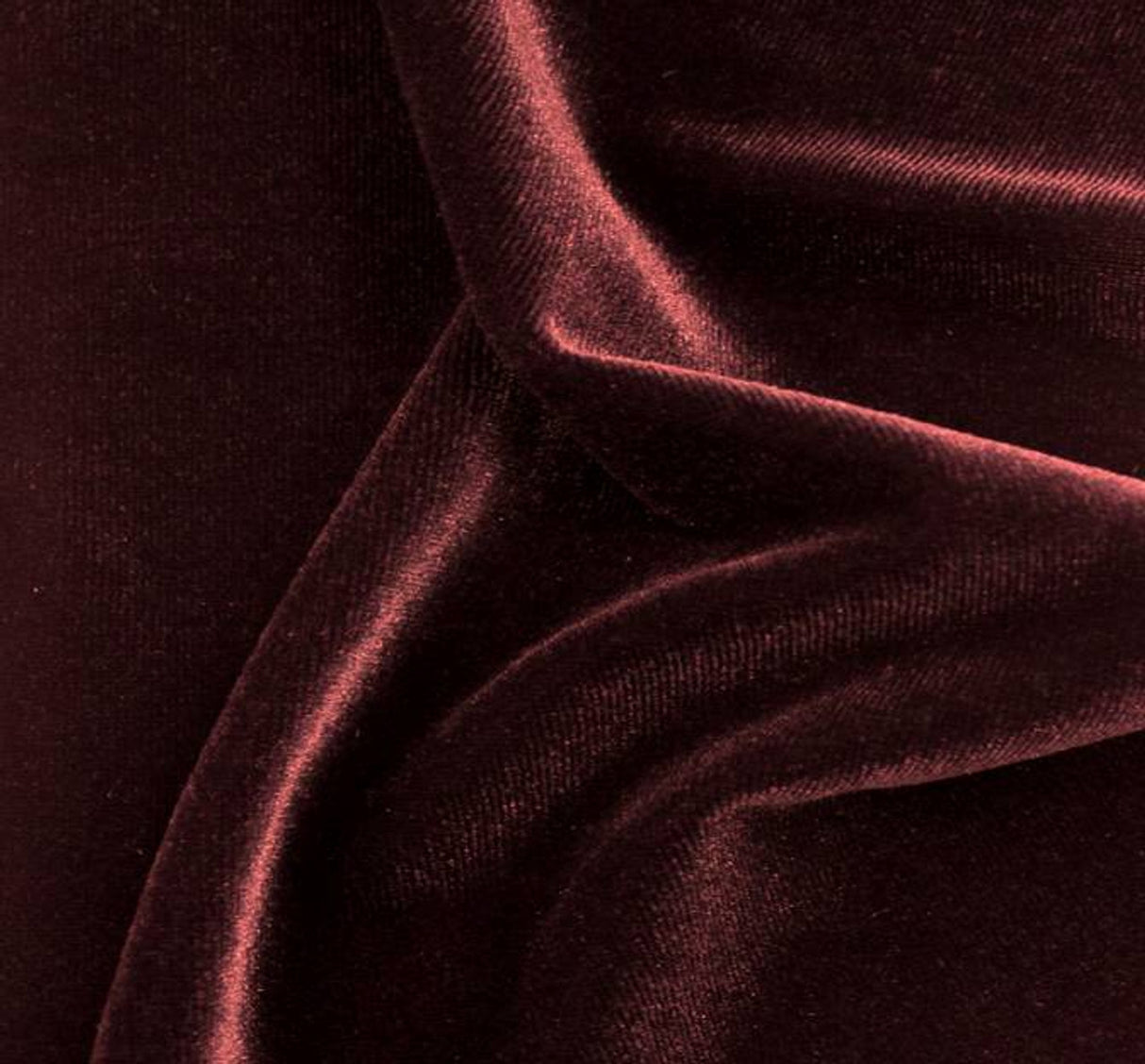 1 Yard Stretch Velvet Fabric Solid Burgundy Drapey Apparel Material width