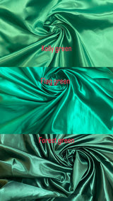 Flag Green Polyester Bridal Satin Fabric - Flag Green, Sheen, 58"-60" Width (1 Yard)