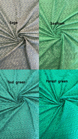 Heavy Eyelet Polyester Cotton Fabric - Seafoam Floral Embroidery, 41"-42" Width