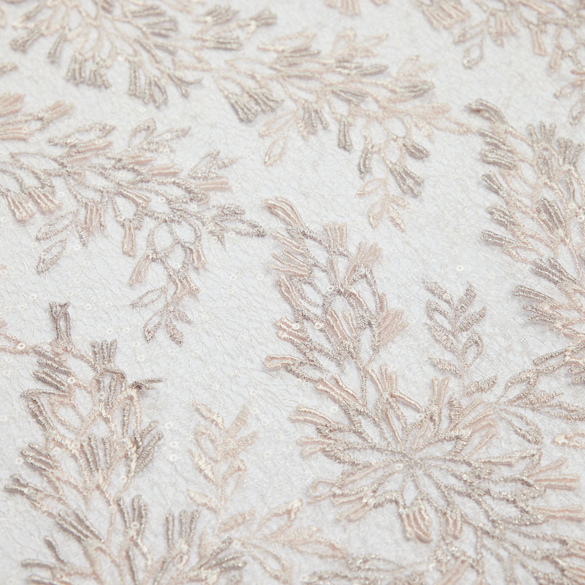 1 Yard Tulle Lace Fabric Embroidered with Applique and Intricate 3D Pattern, 100% Polyester, 50/52" Wide