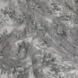 1 Yard Tulle Lace Fabric Embroidered 3D Floral Applique Beaded Polyester 50/52" Wide